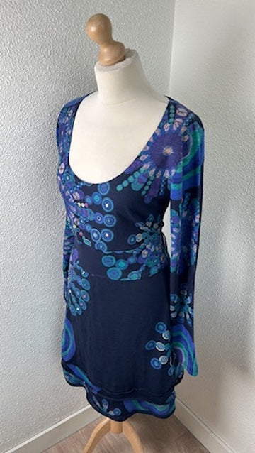 Desigual - maat M - retro blauwe jurk