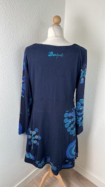 Desigual - maat M - retro blauwe jurk