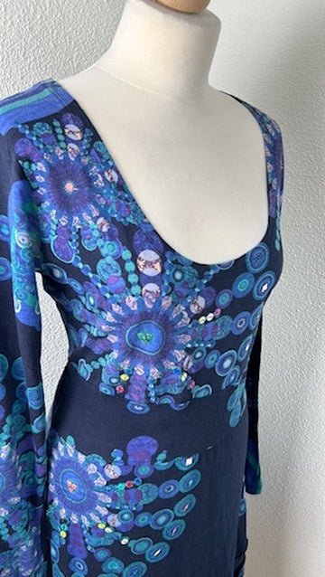 Desigual - maat M - retro blauwe jurk