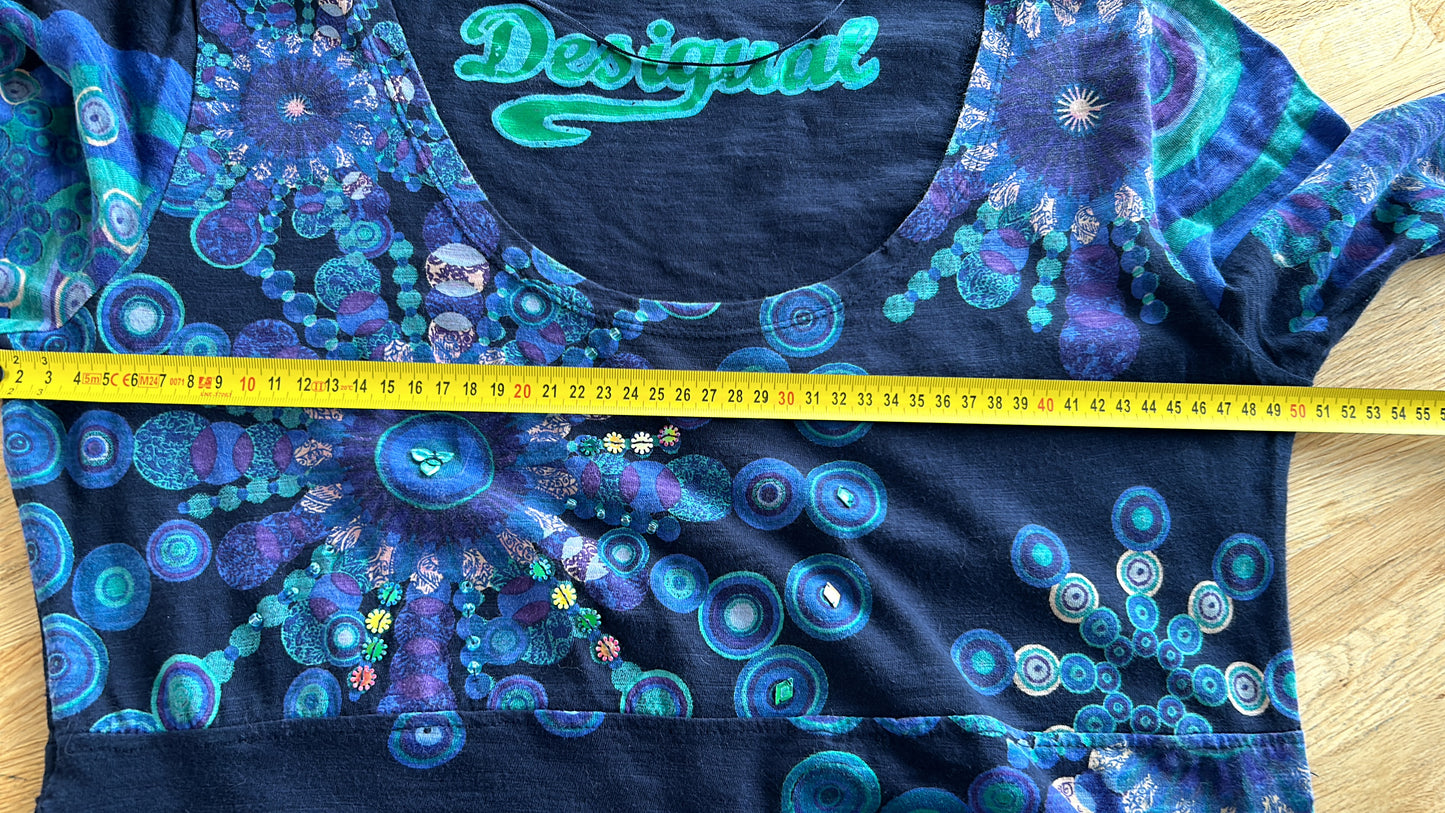 Desigual - maat M - retro blauwe jurk
