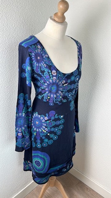 Desigual - maat M - retro blauwe jurk