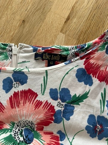 King Louie - maat 42 - witte bloemen jurk