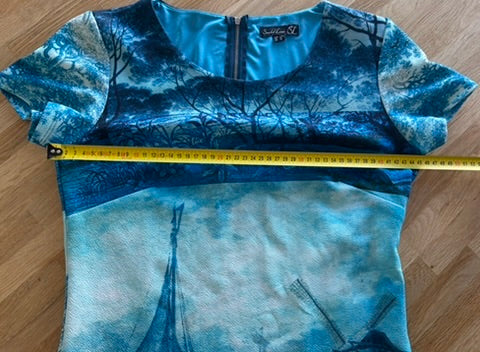 Smashed Lemon - maat L 40 - blauwe Hollandse jurk