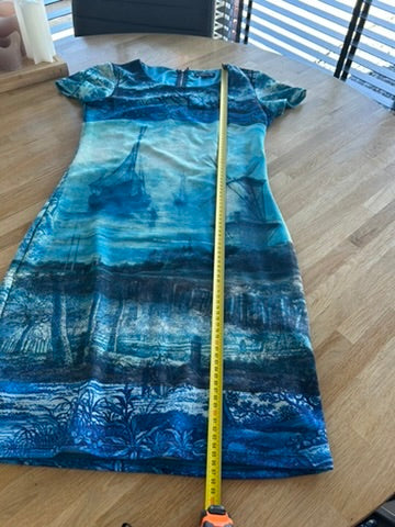 Smashed Lemon - maat L 40 - blauwe Hollandse jurk