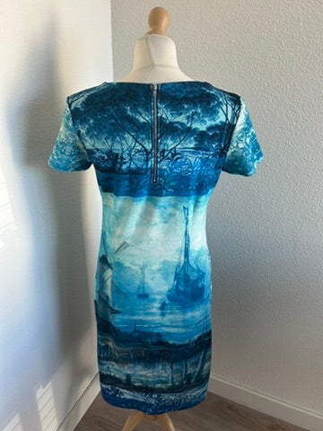 Smashed Lemon - maat L 40 - blauwe Hollandse jurk