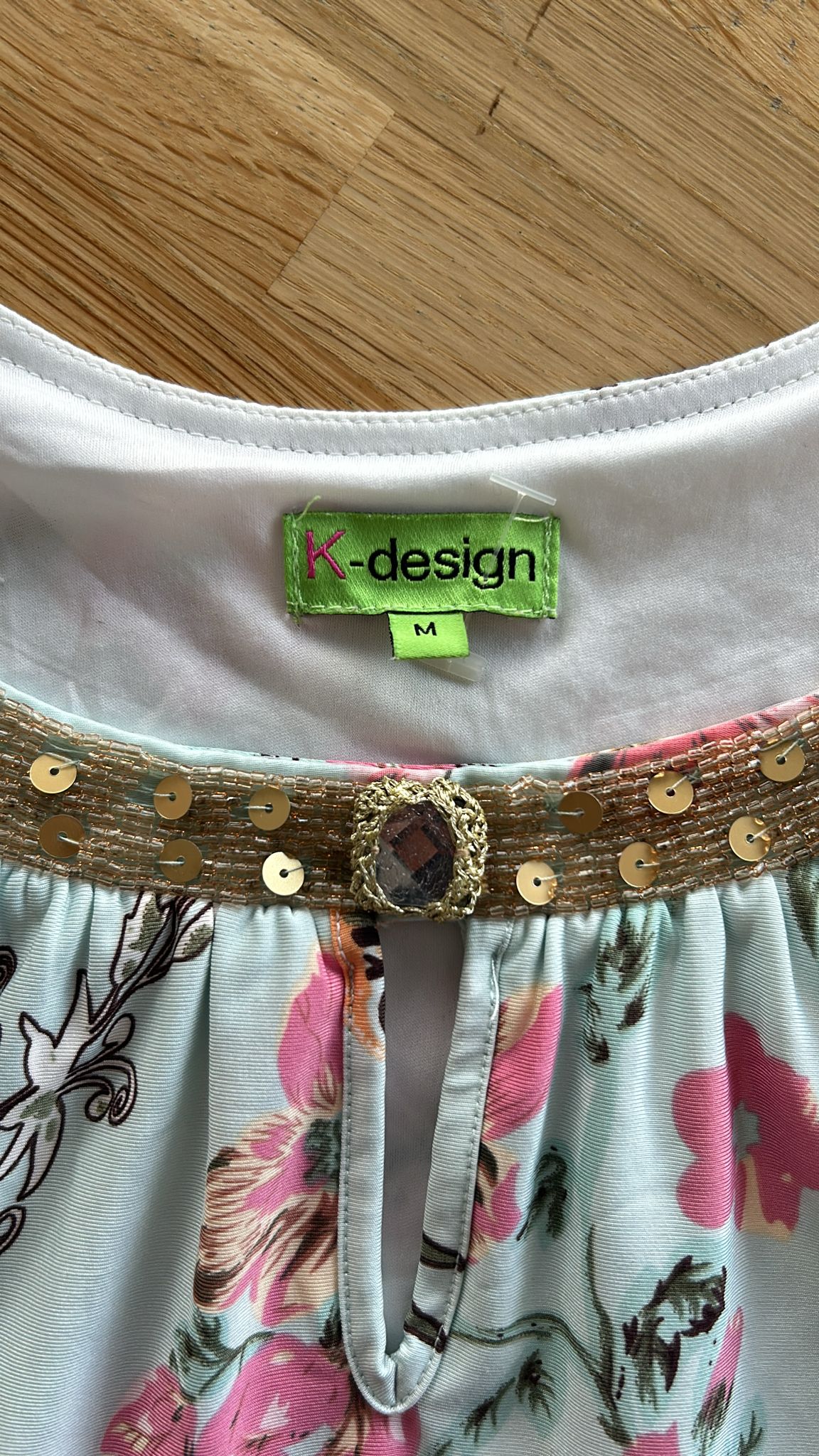K-design - maat M - turquoise vogel jurk