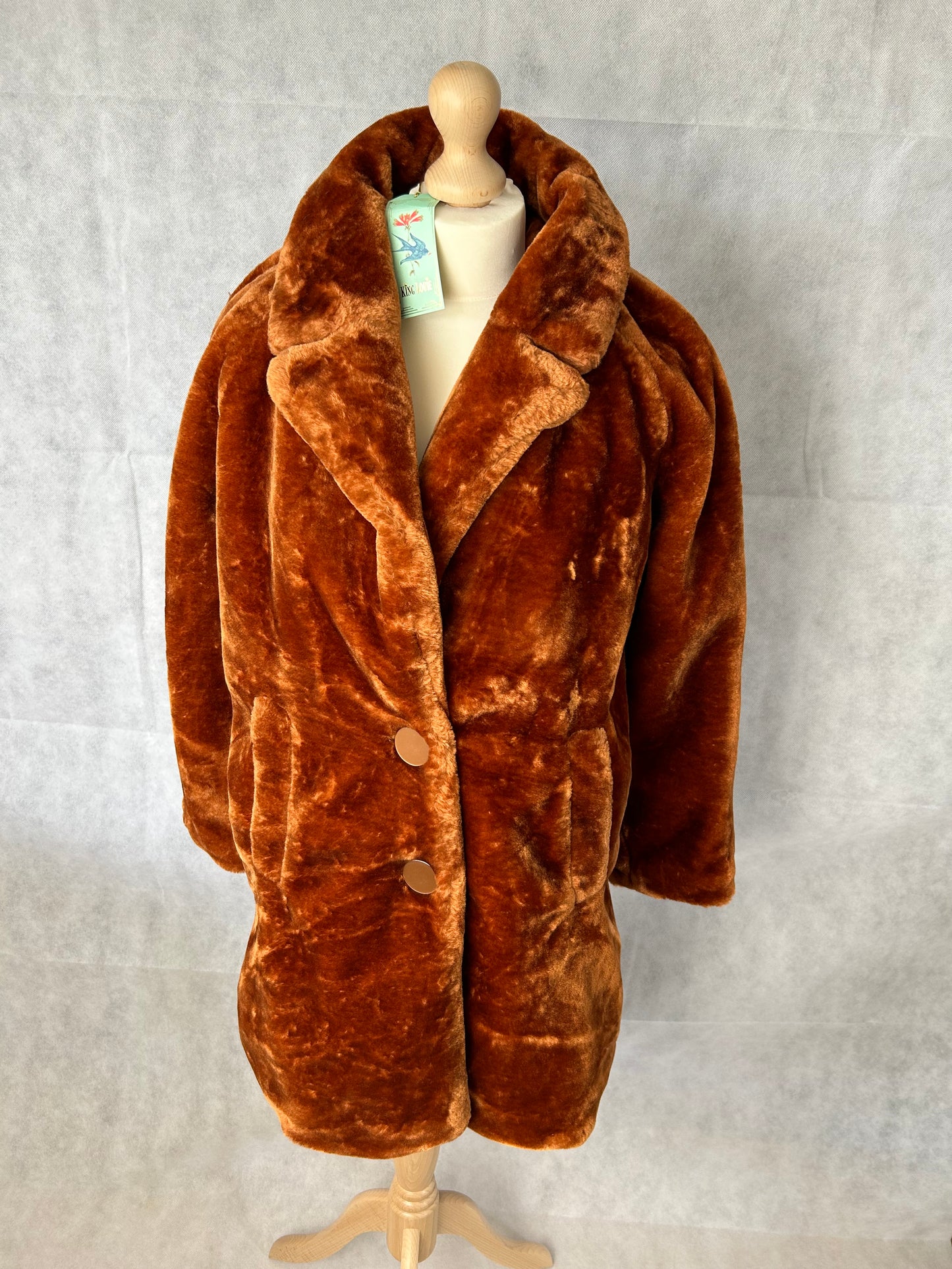 King Louie - Amy Coat Zoot - Brunette Brown NIEUW