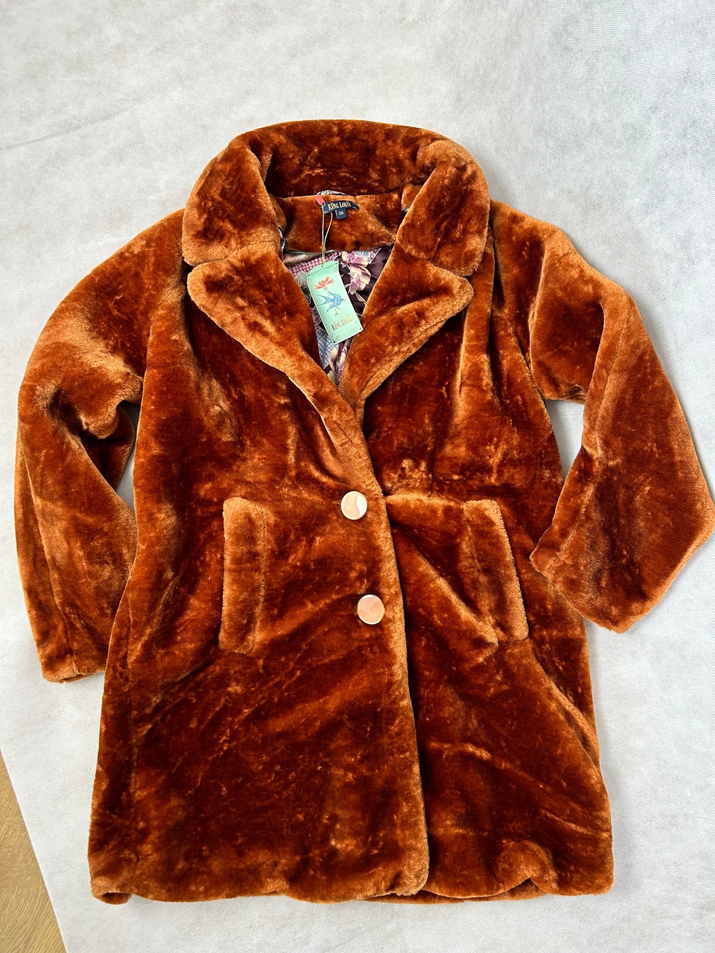 King Louie - Amy Coat Zoot - Brunette Brown NIEUW