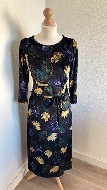 King Louie - maat L - velvet midi jurk