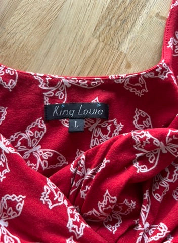 King Louie - maat L - rode maxi jurk