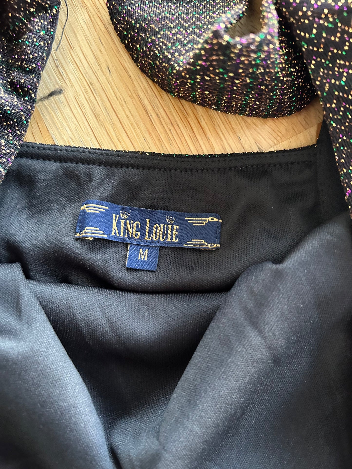 King Louie - maat M - midi shiloh glitter jurk