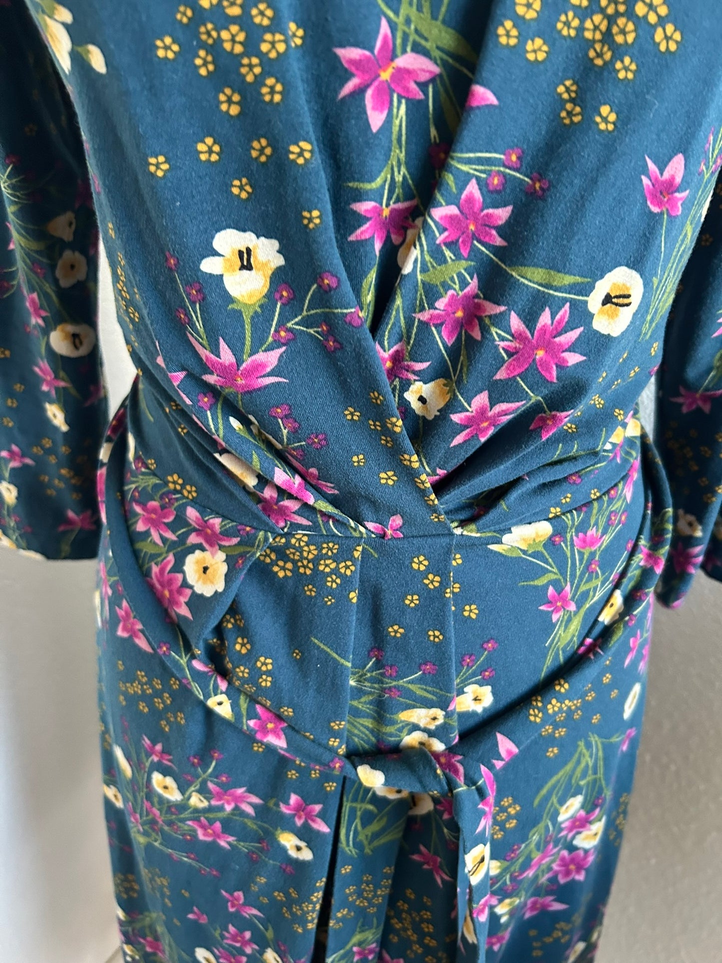 King Louie - maat L - blauwe bloemen jurk