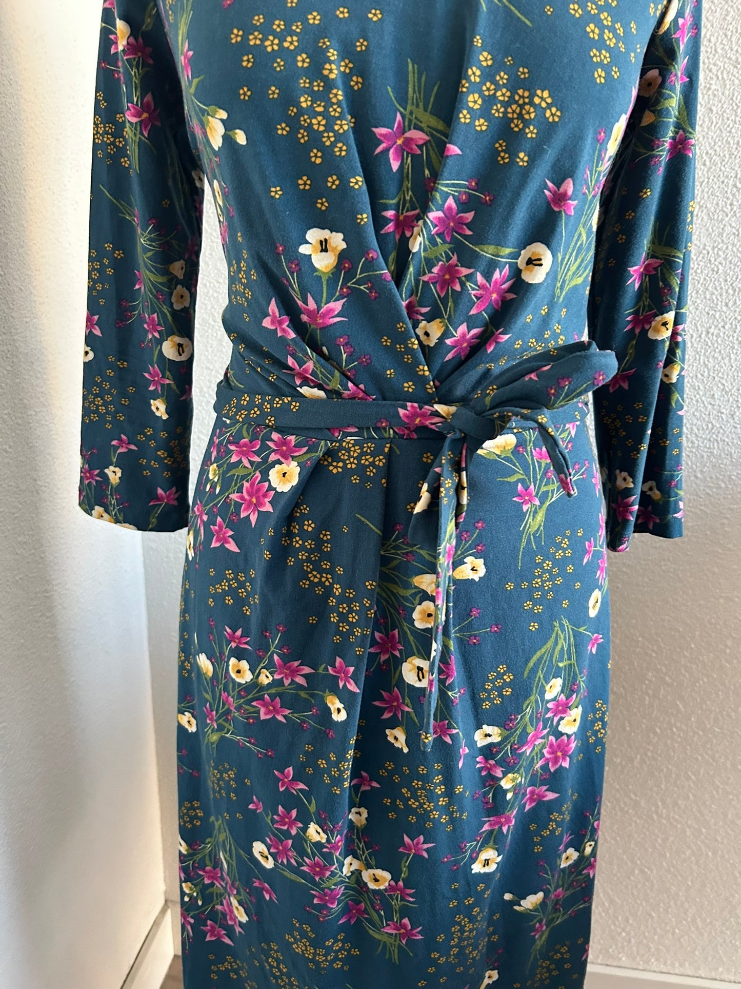 King Louie - maat L - blauwe bloemen jurk