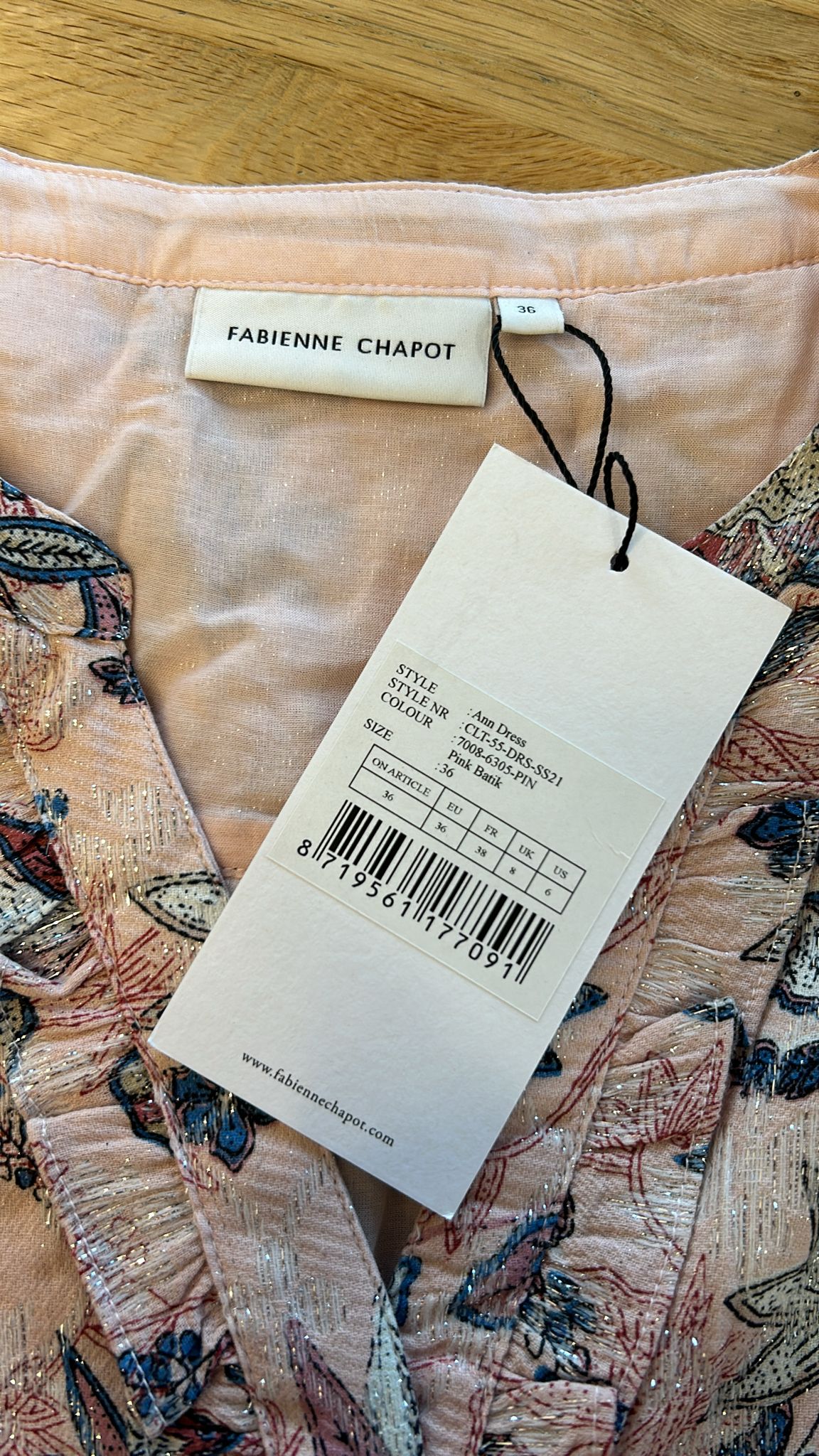 Fabienne Chapot - maat 36 - Ann dress pink batik NIEUW